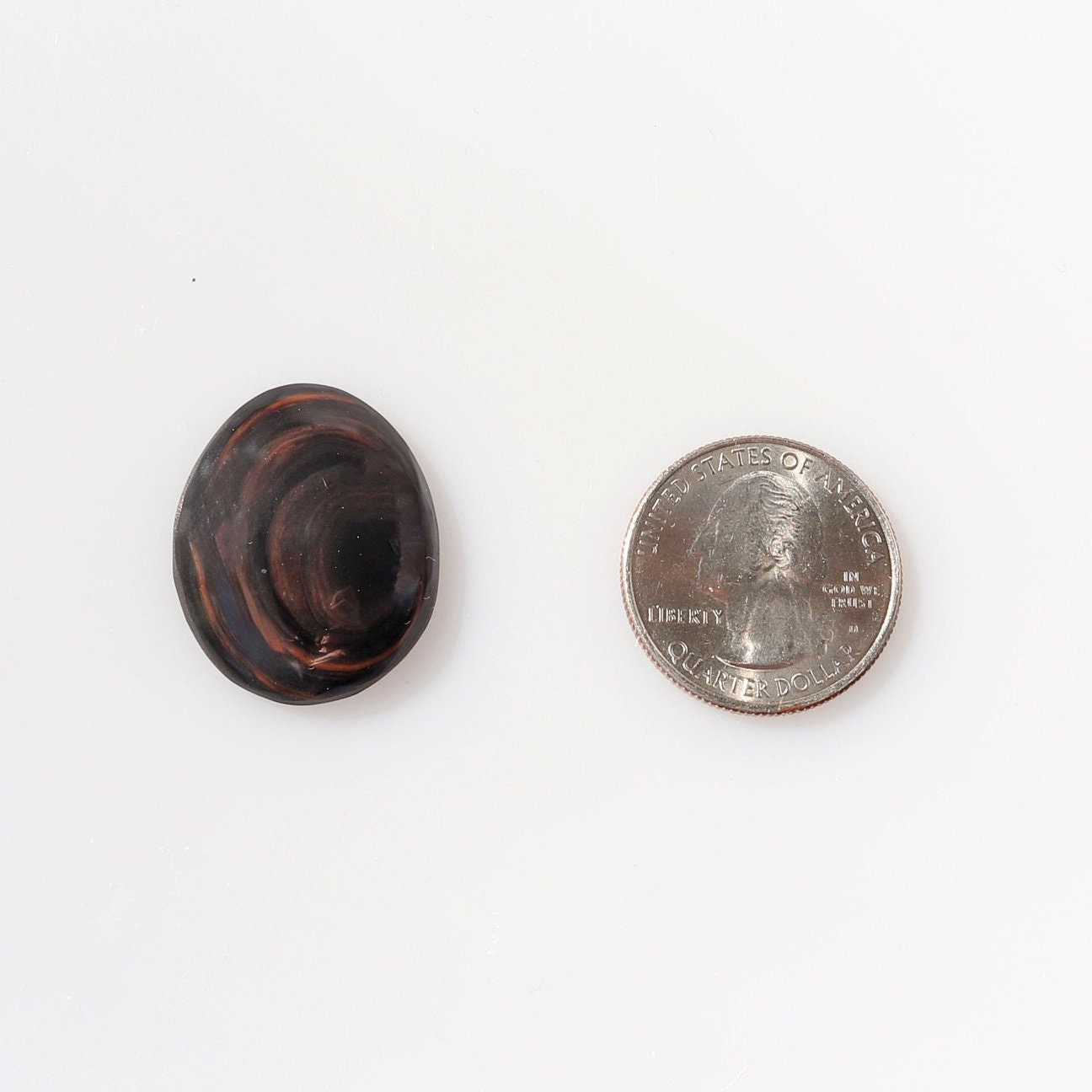 Natural Oval Mahogany Obsidian Cabochon, Volcanic glass, craft supply, USA-Made Statement Piece