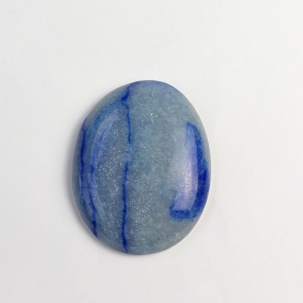 Natural Blue Aventurine Cabochon | Hand Cut & Polished Gemstone | 44.5mm Lapidary Stone