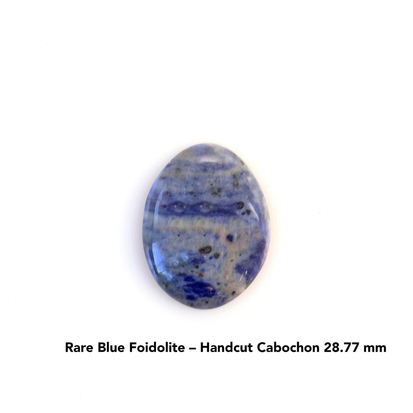 Unique Blue Foidolite Cabochon for Jewelry Making, Sodalite variety, Oval Shape, Handcut and Crafted in the USA