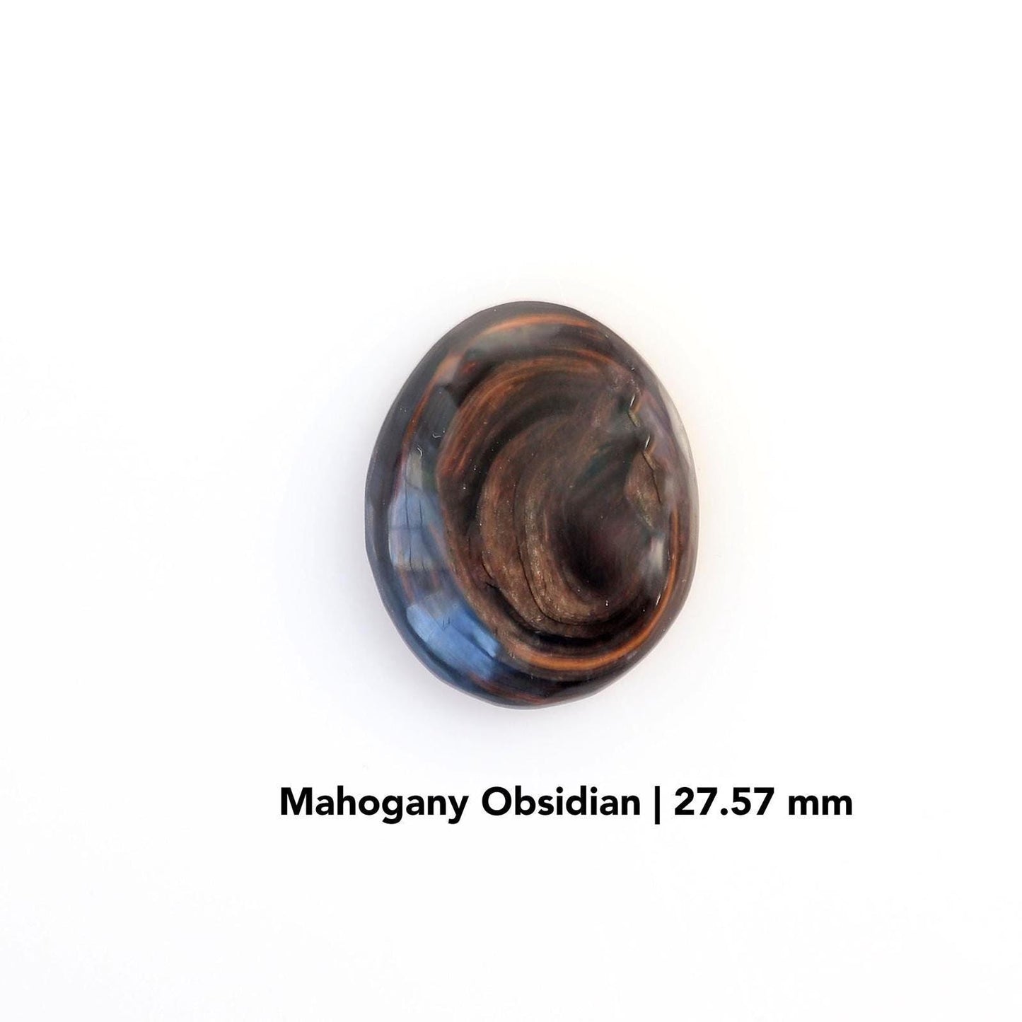 Natural Oval Mahogany Obsidian Cabochon, Volcanic glass, craft supply, USA-Made Statement Piece