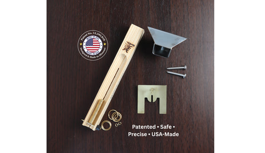 Jump Ring Cutting Tool with Holder – Patented jig by Elkhorn Silver® for safely cutting coils from 2.5mm to 11mm, handcrafted in Missouri.