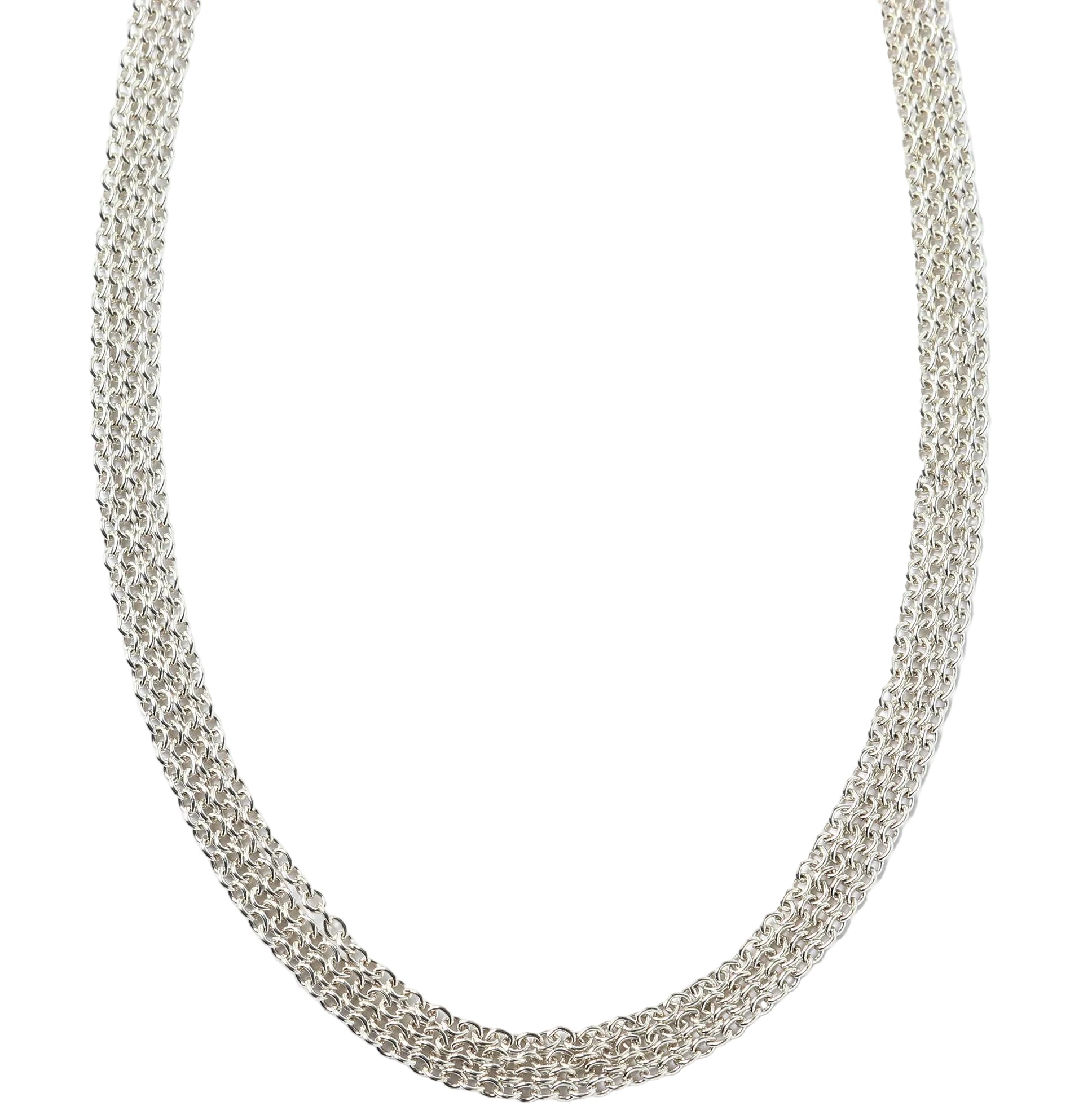 Argentium Silver chain necklace on a white background