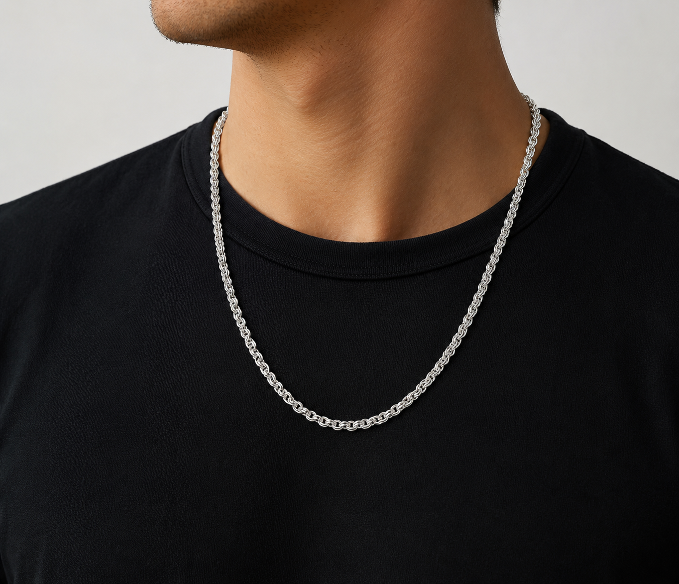 Double Cable Chain Necklace – 4mm Argentium – Elkhorn Silver®
