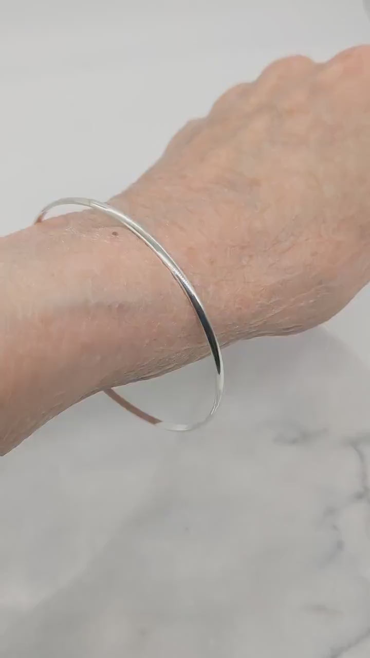 Silver Bangle Bracelet – Argentium® 935, Minimalist – Elkhorn Silver®