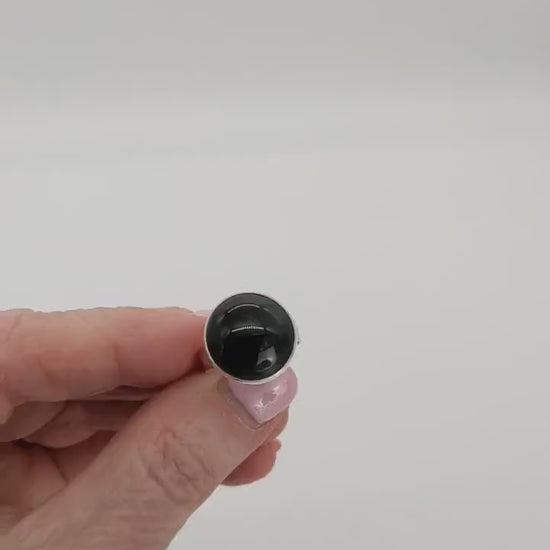 Demo of Blue Tigers Eye Ring in Argentium Silver