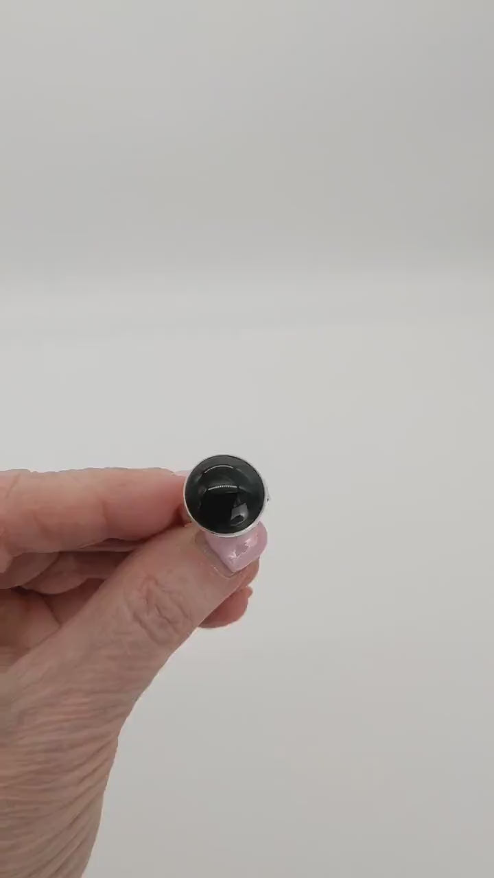 Demo of Blue Tigers Eye Ring in Argentium Silver