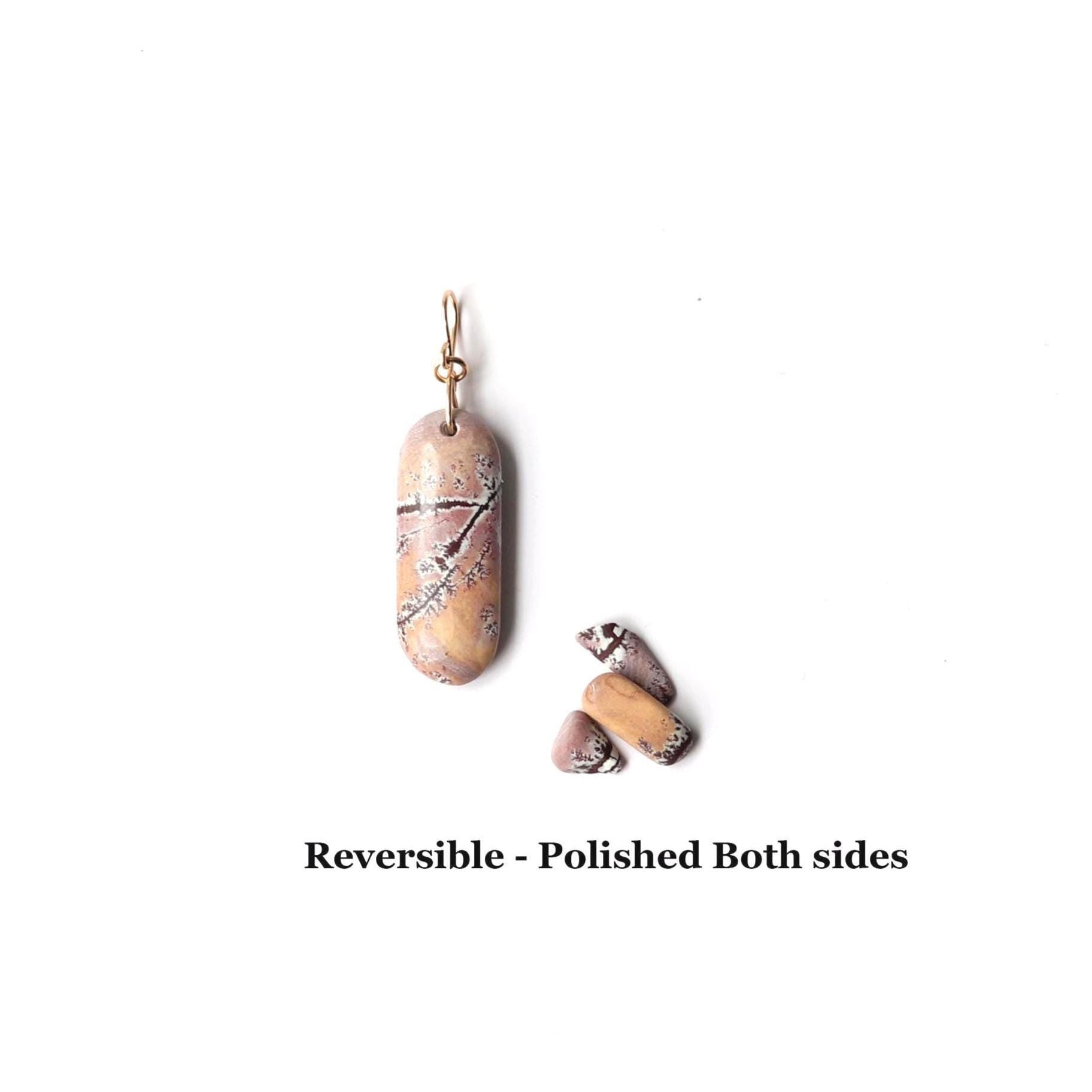 Reversible Polished - unique branching patterns on both sides of this one-of-a-kind Sonoran Dendritic Rhyolite Pendant.